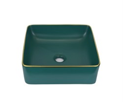 Раковина накладная Bronze de Luxe Golden Meadow 1063  (400х400х115мм) цвет зеленый 44278 - фото 252347