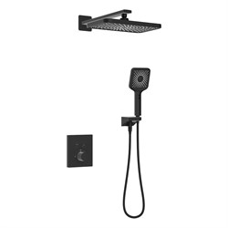 Душевая система скрытого монтажа  с термостатом KAISER Sano 08477-9 черная матовая 44666