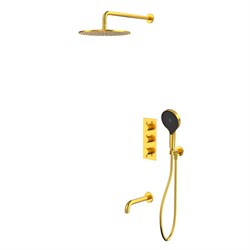 Душевая система с термостатом скрытого монтажа WHITECROSS Y YSET11TOPGLB (брашированное золото) 44695