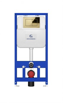 Инсталляция для унитаза с кнопкой для смыва Grocenberg GS3050-KM3080GO золото глянец 44727