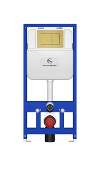 Инсталляция для унитаза с кнопкой для смыва Grocenberg GS3050-KM3080MG Матовое золото 44728