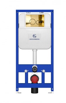 Инсталляция для унитаза с кнопкой для смыва Grocenberg S3050-KM3090GO золото глянец 44732