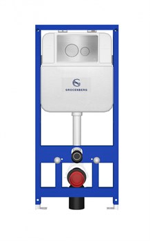 Инсталляция для унитаза с кнопкой для смыва Grocenberg GS3050-KM3090NK Никель 44734