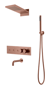 Душевая система с термостатом скрытого монтажа Boheme  Fusion COPPER BRUSHED 131-2-CB брашированная медь 44752