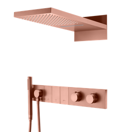 Душевая система с термостатом скрытого монтажа Boheme ZODIAC 133-CB брашированная медь 44754