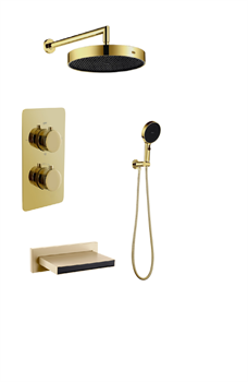 Душевая система с термостатом скрытого монтажа Boheme CELL 427-G / 134-3-G / 625-2-G золото 44758