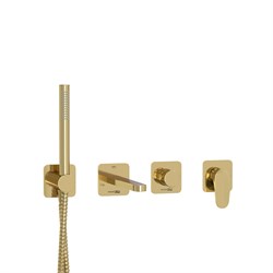 Смеситель скрытого монтажа для ванны с душем Wasserkraft Neckar A2151.277.279.280.197.281 золото глянец 44809