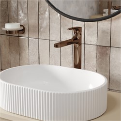 Высокий смеситель для раковины Wasserkraft Asphe 7703H розовое золото 44977