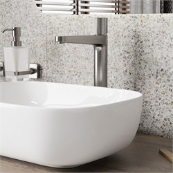 Высокий смеситель для раковины Wasserkraft Tauber 6403H никель 44979