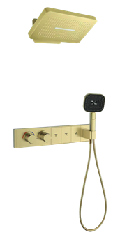 Душевая система с термостатом скрытого монтажа Ganzer GZ55164-S золото матовое 45133