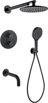 Душевая система скрытого монтажа с термостатом Grocenberg GB5091BL черная матовая 45151