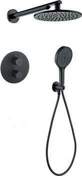 Душевая система скрытого монтажа с термостатом Grocenberg GB5093BL черная матовая 45152