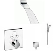 Душевая система скрытого монтажа с термостатом Hansgrohe Select 157384+26442 хром/белый 157384+26442