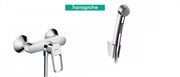 Гигиенический душ с настенным смесителем Hansgrohe Logis Loop 71247000 хром 17018