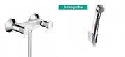 Гигиенический душ с настенным смесителем Hansgrohe Logis 71263000 хром 17024