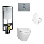Комплект унитаз с инсталляцией VITRA S50 9003B003-7200 с крышкой микролифт 17174