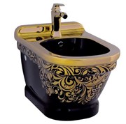 Биде подвесное Creavit Antik AN510.40010 черное с золотым 17539