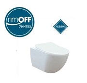Безободковый унитаз подвесной совмещенный с биде Creavit Free FE322+KC4080.01 крышка микролифт 17544