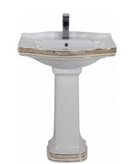Раковина подвесная с пьедесталом Creavit Klasik KL065.000E0+KL250.000E0 на 65 см декор ДИАГОНАЛЬ БЕЖ 17586