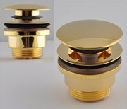 Донный клапан с переливом Remer RR905CCR DO зол. click-clack с переливом 19503