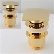 Донный клапан с переливом Remer RR905SCC2 DO зол. click-clack с переливом 19504