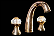 Смеситель для раковины на 3 отверстия Boheme Flora 297-FL золото 26483