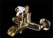 Каскадный смеситель для ванны Boheme Vogue Cristal 213-CRST золото