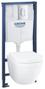 Комплект инсталляция и унитаз подвесной безободковый GROHE Solido Compact 39536000 28151