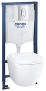 Комплект инсталляция и унитаз подвесной безободковый GROHE Solido Compact 39536000