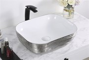Раковина накладная Gid LuxeLine D1302h131 на 50 см белый/серебро 28741