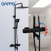 Душевая система с термостатом GAPPO G2491-6 черная матовая 31221