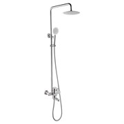 Душевая система MELANA-F610307 Stello нерж.сталь, с тропическим душем, лейкой и смесителем М0118