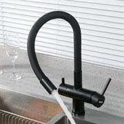 Смеситель для кухни с гибким изливом под фильтр GAPPO G4398-36 черный матовый 39982
