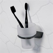 Стакан для зубных щеток стеклянный Wasserkraft Glan K-5128 черный 40093