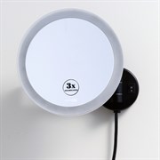 Зеркало с LED-подсветкой, 3-х кратным увеличением WasserKraft K-1004BLACK 40234
