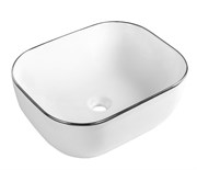 Раковина накладная CeramaLux NC D1302H011 50,5*40,5 белая/хром 40247