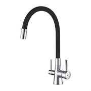 Смеситель для кухни с подключением к фильтру с питьевой водой Lemark Comfort LM3075C хром/черный 338279