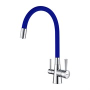 Смеситель Lemark Comfort LM3075C-Blue для кухни с подключением к фильтру с питьевой водой хром/синий 338281