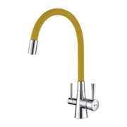 Смеситель Lemark Comfort LM3075C-Yellow для кухни с подключением к фильтру с питьевой водой хром/желтый 338282