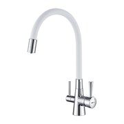 Смеситель для кухни с подключением к фильтру с питьевой водой Lemark Comfort LM3075C-White хром/белый 338286