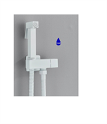 Гигиенический душ с запорным вентилем Santarinio SB-140504 белый матовый