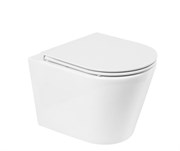 Безободковый подвесной унитаз BELBAGNO FLAY-R BB053CHR/BB870SC с крышкой микролифт 43624