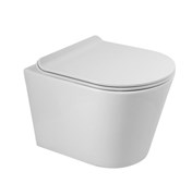 Безободковый подвесной унитаз BELBAGNO FLAY-R BB053CHR/BB901SC с крышкой микролифт 43628