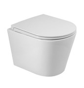 Безободковый подвесной унитаз BELBAGNO FLAY-R BB053CHR/BB902SC с крышкой микролифт 43629