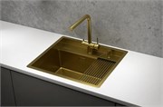 стальная кухонная мойка Granula KITCHEN SPACE KS-6051 золотой сатин 43632