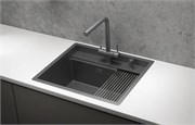 стальная кухонная мойка Granula KITCHEN SPACE KS-6051 графит матовый 43633