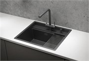 стальная кухонная мойка Granula KITCHEN SPACE KS-6051 черная матовая 43634