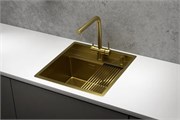 стальная кухонная мойка Granula KITCHEN SPACE KS-5051 золотой сатин 43641