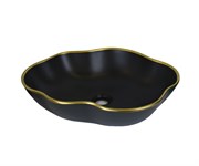 Раковина накладная Bronze de Luxe Black Orchid 1395 (500х380х130 мм), цвет черный матовый 44274