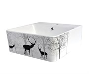 Раковина накладная Bronze de Luxe Black Deer 1060BD (400x420x155) 44297